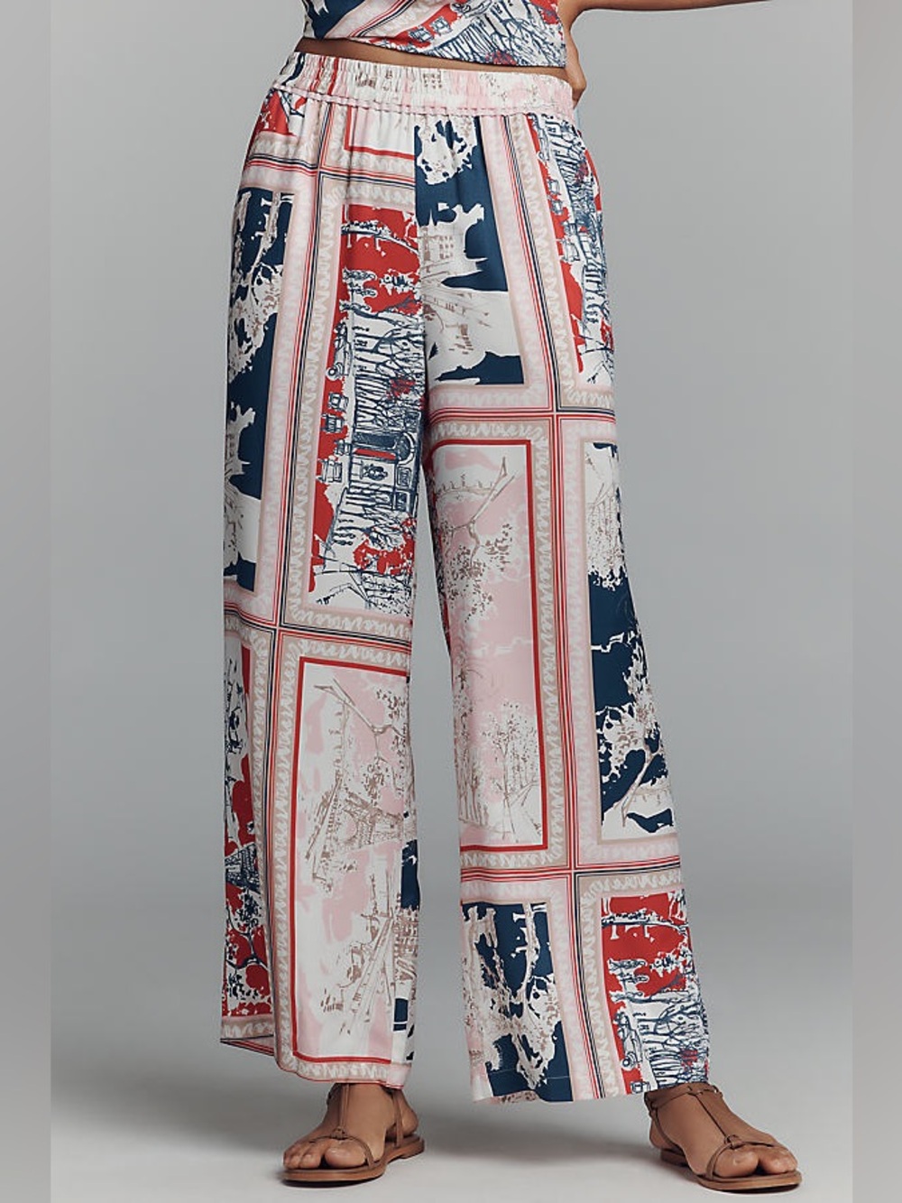 Anthropologie Maeve - Printed Wide Leg Viscose Pants - Size Small